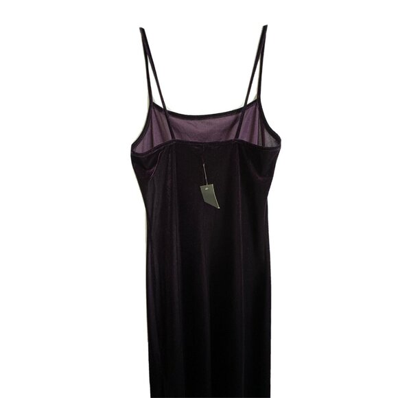 Necessary Object Purple Velvet Maxi Long Strap Dress Size L Cocktail Party - VTG - Picture 3 of 8